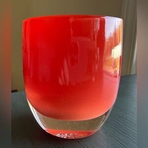 Glassybaby Seattle Sunset Pre-Triskelion Red Candle Holder